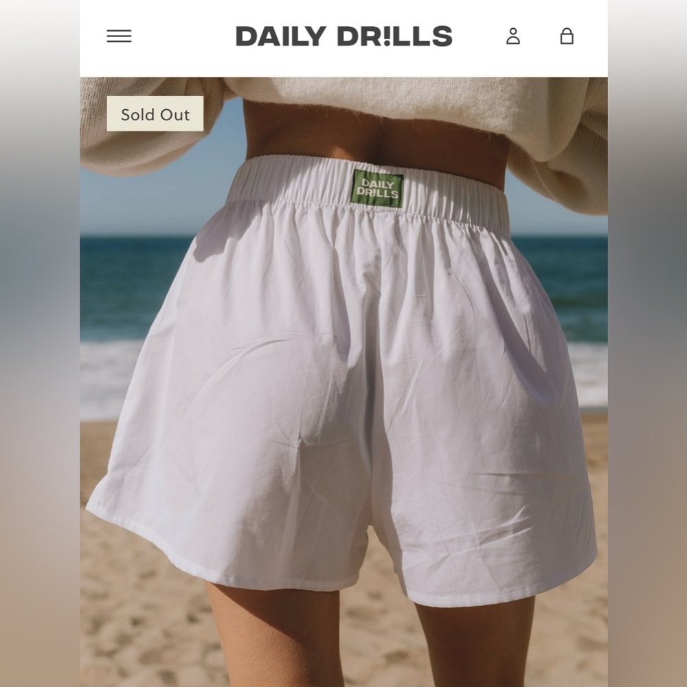 Daily Drills White Poplin Resort Shorts